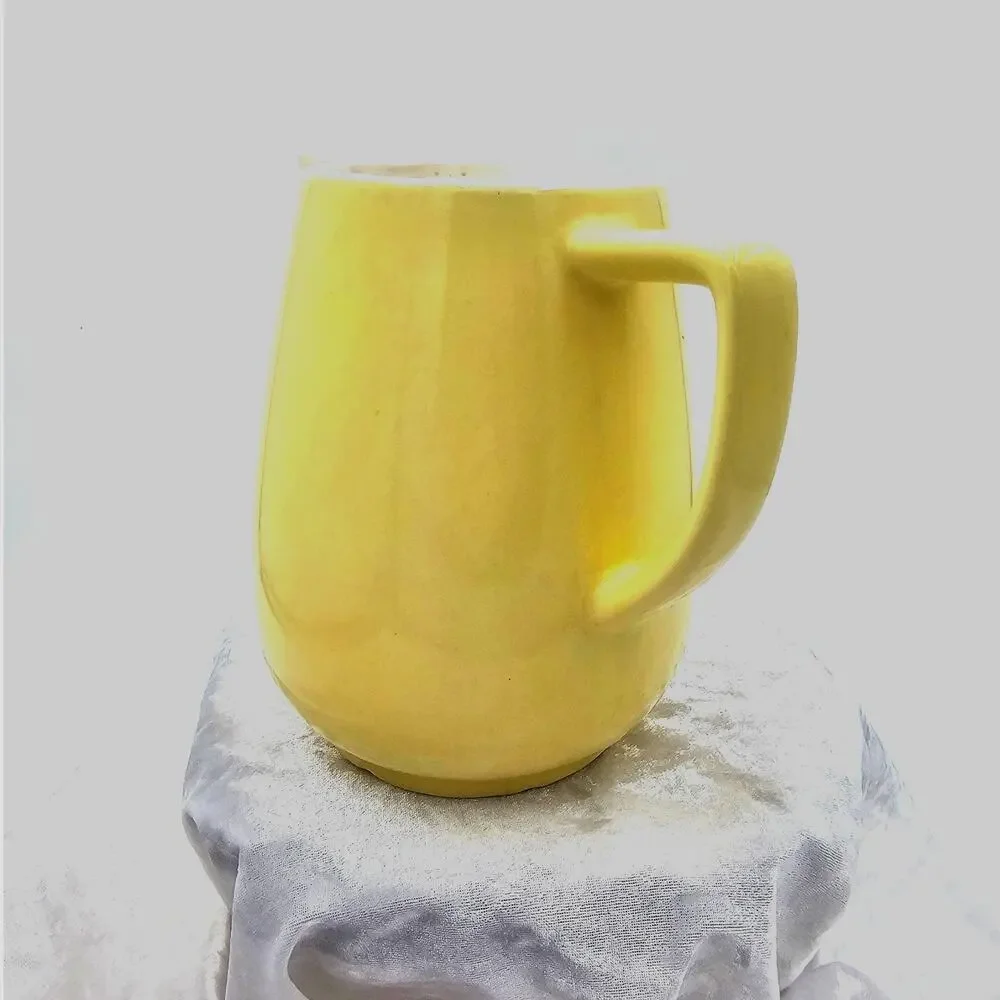 1950s Tea or Coffee Pot Yellow Melitta Stoneware Cottagecore Farmhouse Style